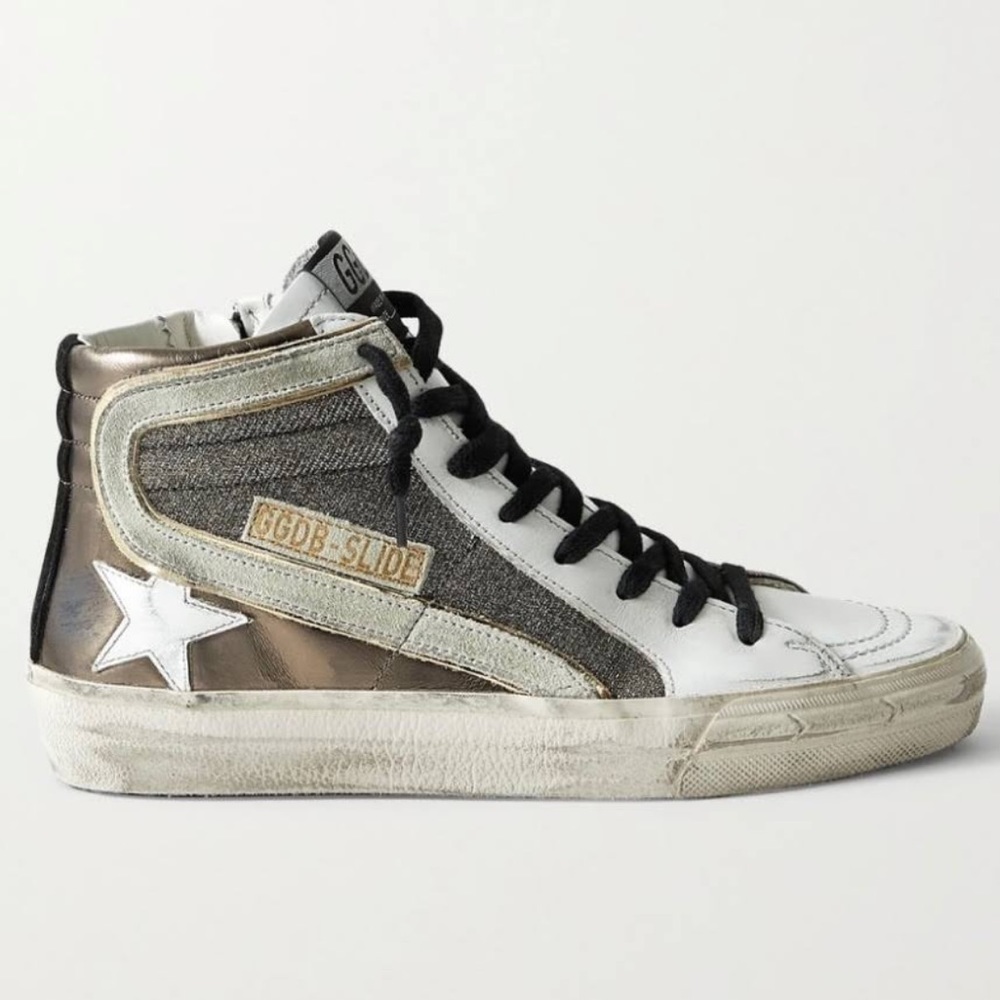 Golden Goose Slide Metallic Gold and Black